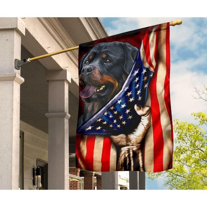 Rottweiler Dog American Flag
