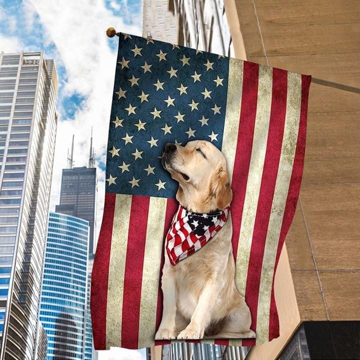 Labrador Dog Wear Bandana American Flag