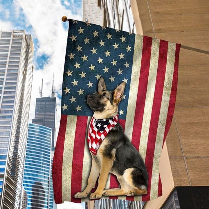 German Shepherd Dog Wear Bandana American Flag