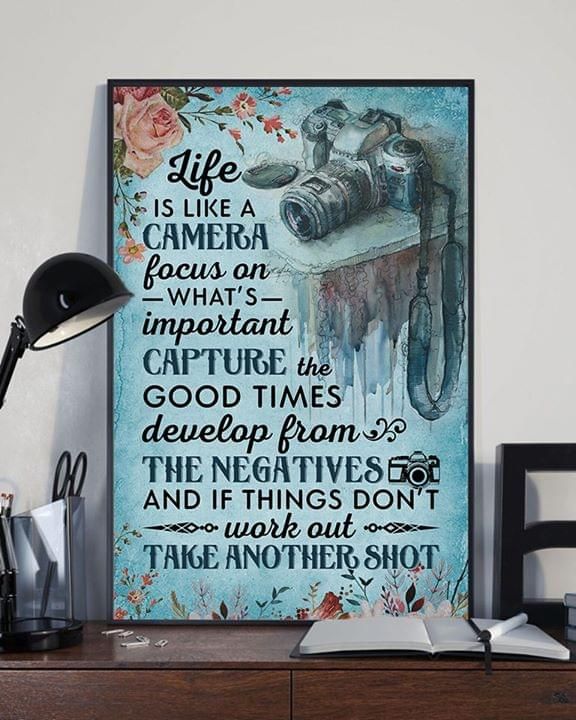 Life Is Like A Camera Focus On What Important Capture Vertical Poster PAN