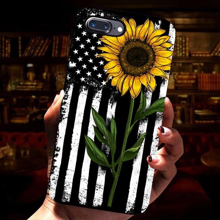 Sunflower American Flag Phone Case PANPHC0004