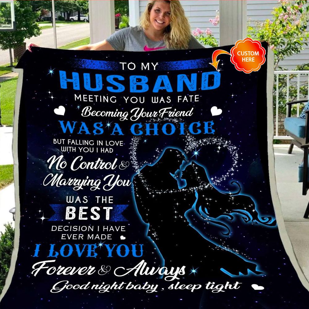 Personalized Gift For Husband Fleece Blanket Meeting You Was Fate