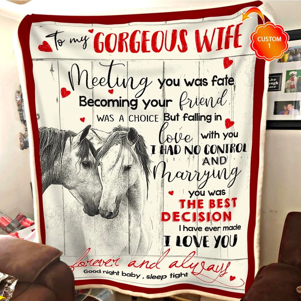 Personalized Gift For Wife Horse Fleece Blanket Meeting You Was Fate