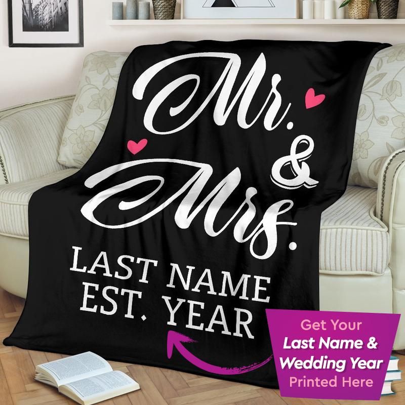 Personalized Gift For Couple Fleece Blanket Mr And Mrs Perfect