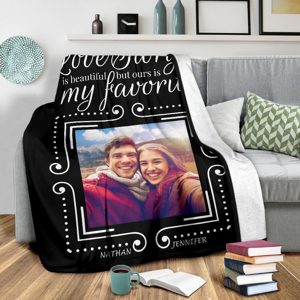 Personalized Gift For Couple Fleece Blanket Love Story Is Beautiful