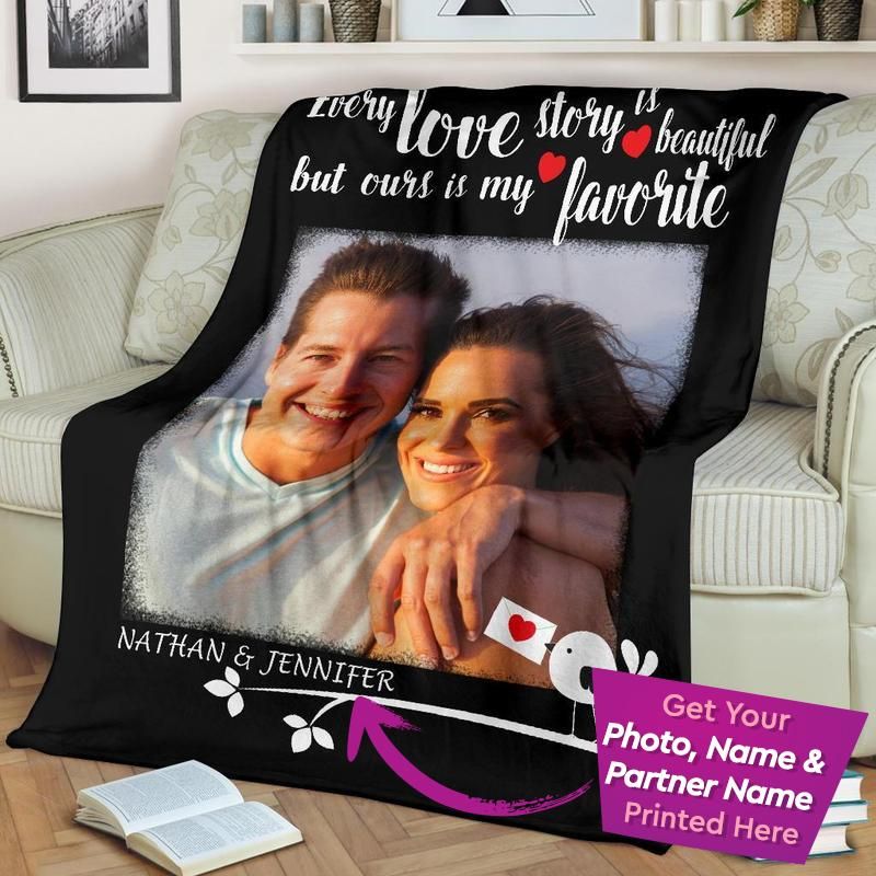 Personalized Anniversary Gift For Couple Fleece Blanket Every Love Story Is Beautiful