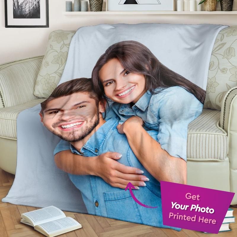Personalized Gift For Couple Fleece Blanket Love