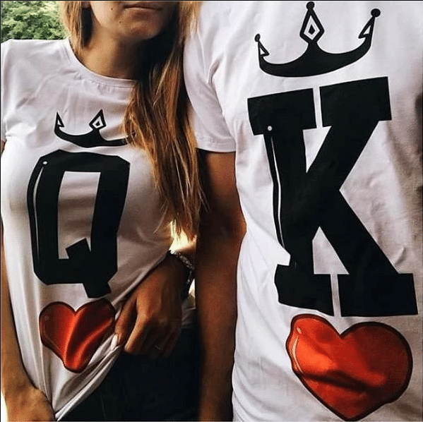 Couple Heart Tshirt King And Queen Card PAN2TS0101