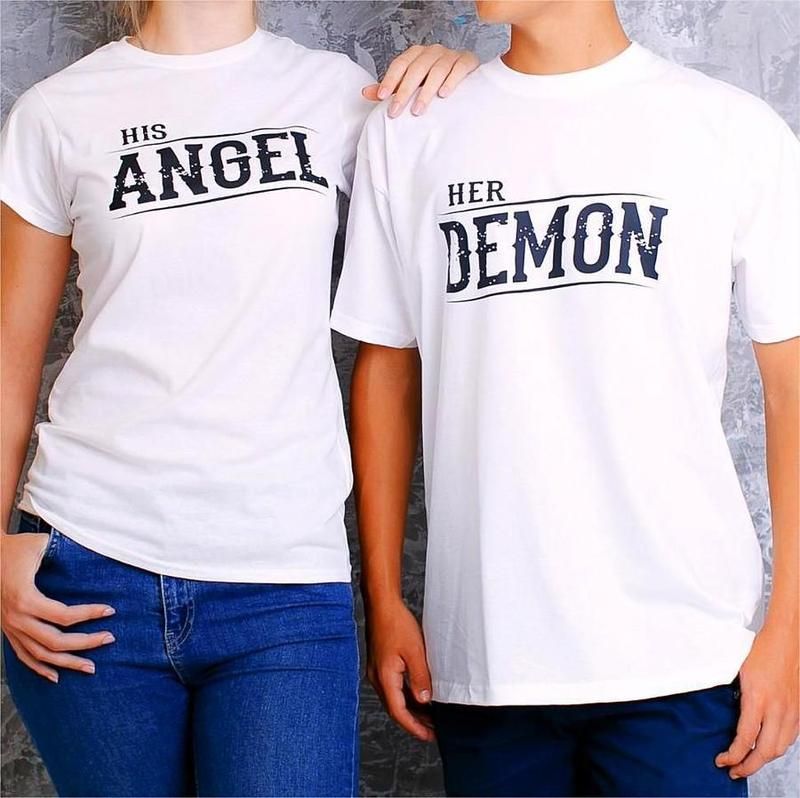Gift For Couple T-shirt Her Demon And His Angel