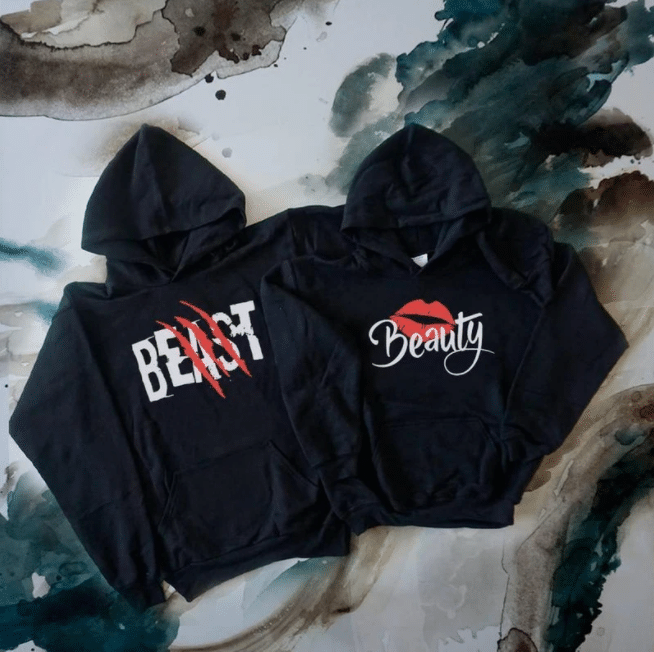 Couple Hoodie Beast And Beauty Valentine Day Gifts PAN