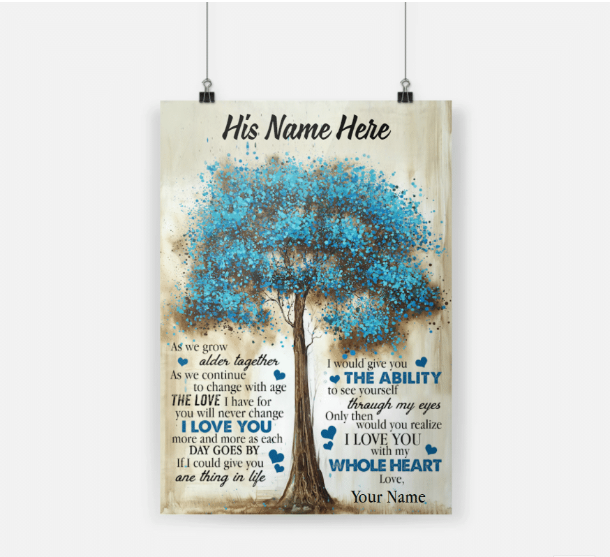 Personalized Gift For Couple Tree Poster As We Grow Older Together