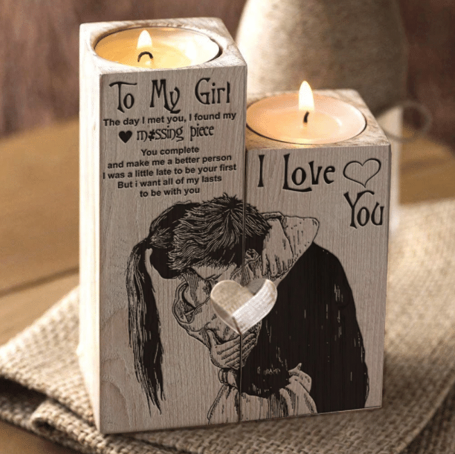 Personalized Gift For Girl Candle Holder You're My Missing Piece