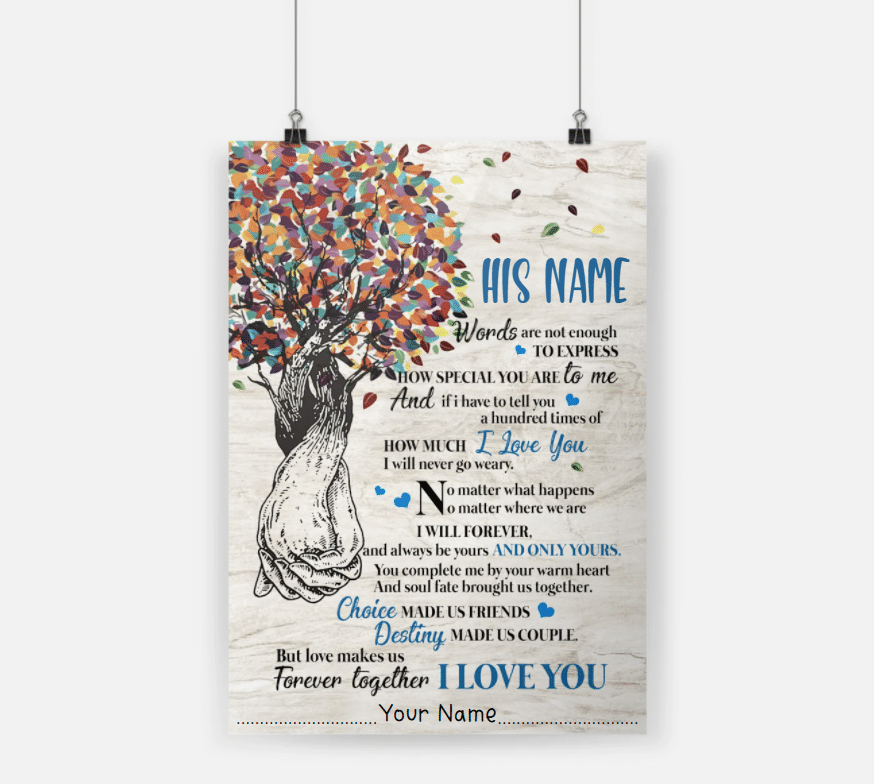 Personalized Gift For Couple Tree Poster Words Are Not Enough To Express