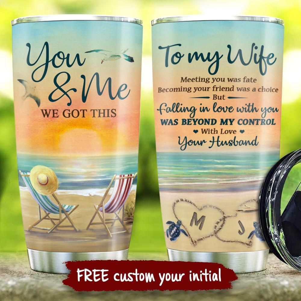Personalized Gift For Wife Turtle Tumbler Meeting You Was Fate