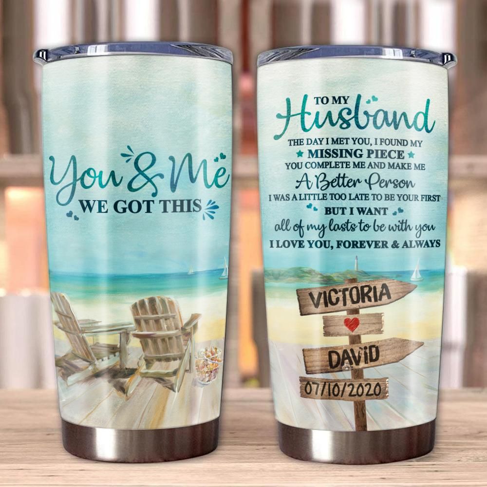 Personalized Gift For Husband Beach Tumbler I Found My Missing Piece