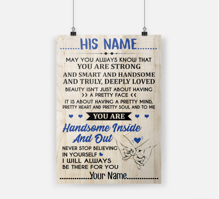 Personalized Gift For Couple Poster To Me You Are Handsome Inside And Out