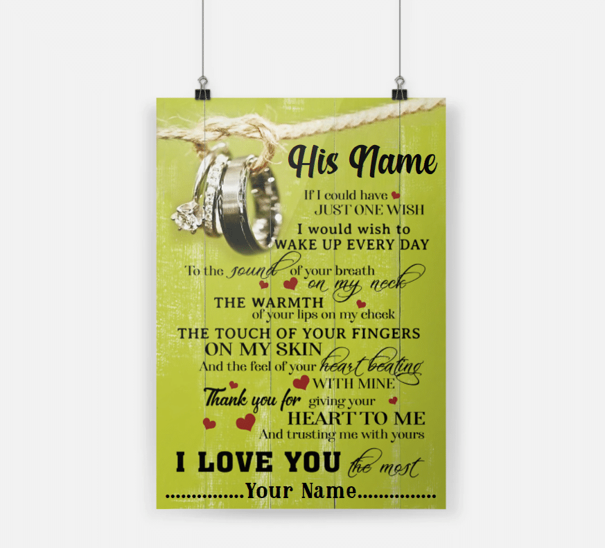 If I Could Have Just On Wish  Valentine Gift For Couple Personalized Poster
