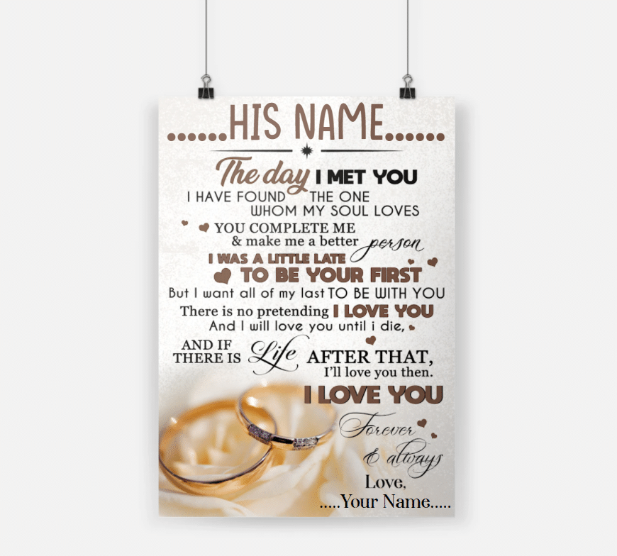 Personalized Gift For Couple Poster The Day I Met You You Make Me A Better Person
