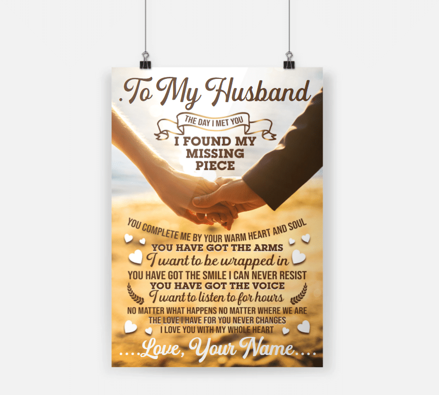 Personalized Gift For Husband Poster I Found My Missing Piece PAN