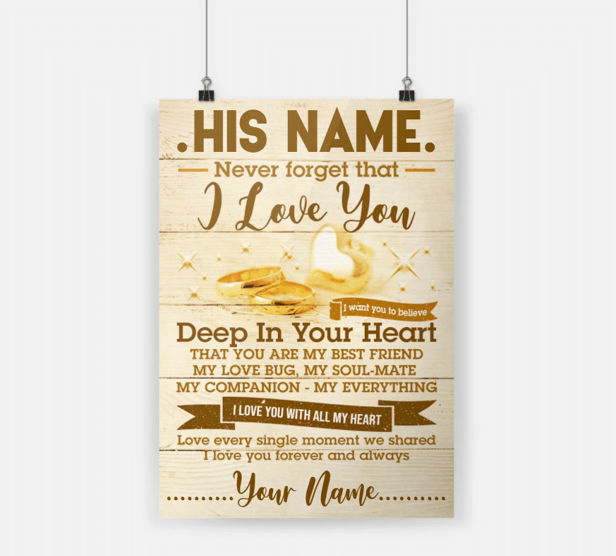 Personalized Gift For Couple Poster Never Forget That I Love You Deep In Your Heart