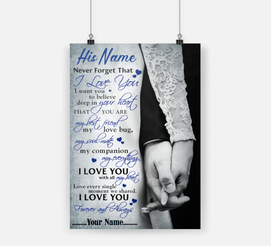 Personalized Gift For Couple Poster Never Forget I Love You With All My Heart