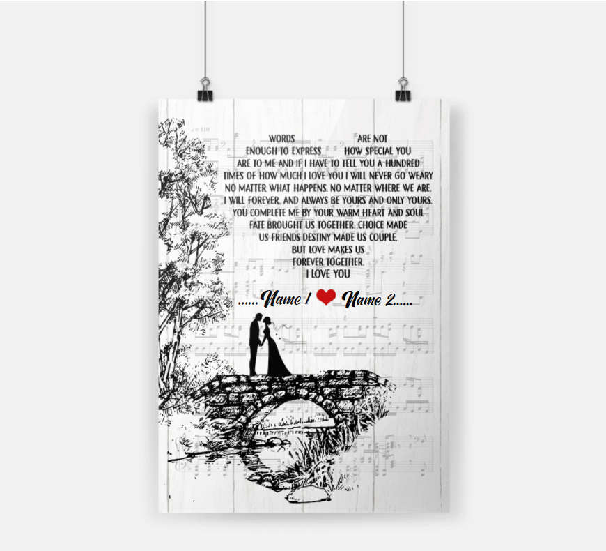 Personalized Gift For Couple Poster Words Are Not Enough To Express How Special You Are To Me
