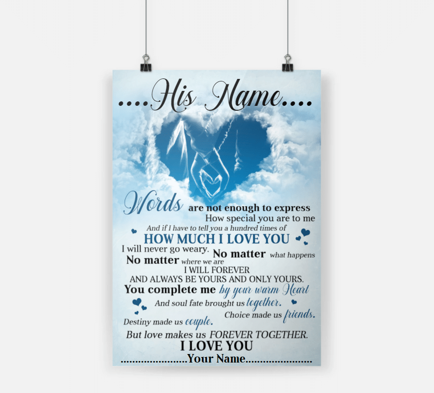 Personalized Gift For Couple Poster Words Are Not Enough To Express Hand In Hand