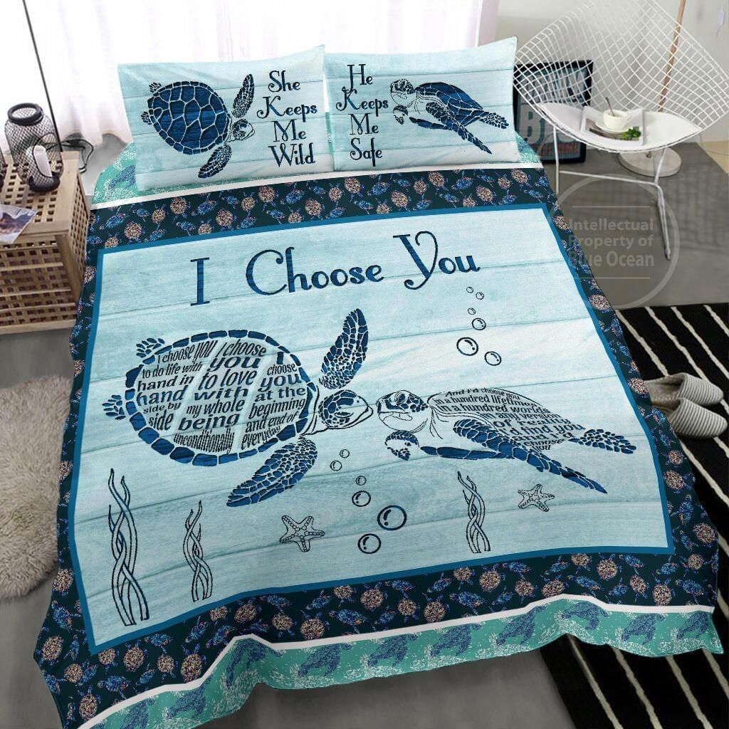 Gift For Couple Turtle Bedding Set I Choose You