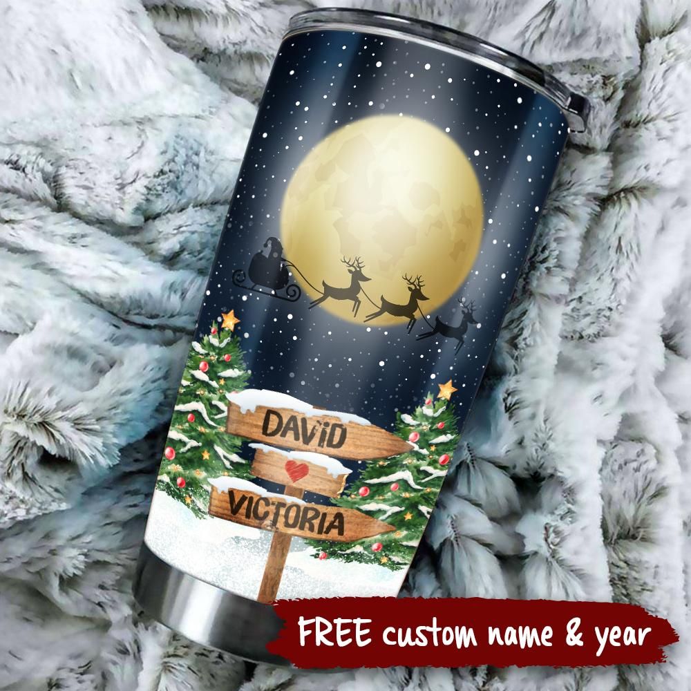 Personalized Gift For Couple Tumbler First Christmas Together Just Married