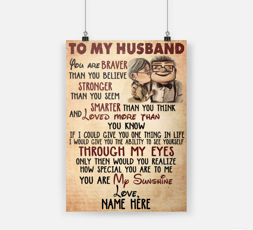 Personalized Gift For Couple Brown Poster You Are Braver Than You Believe