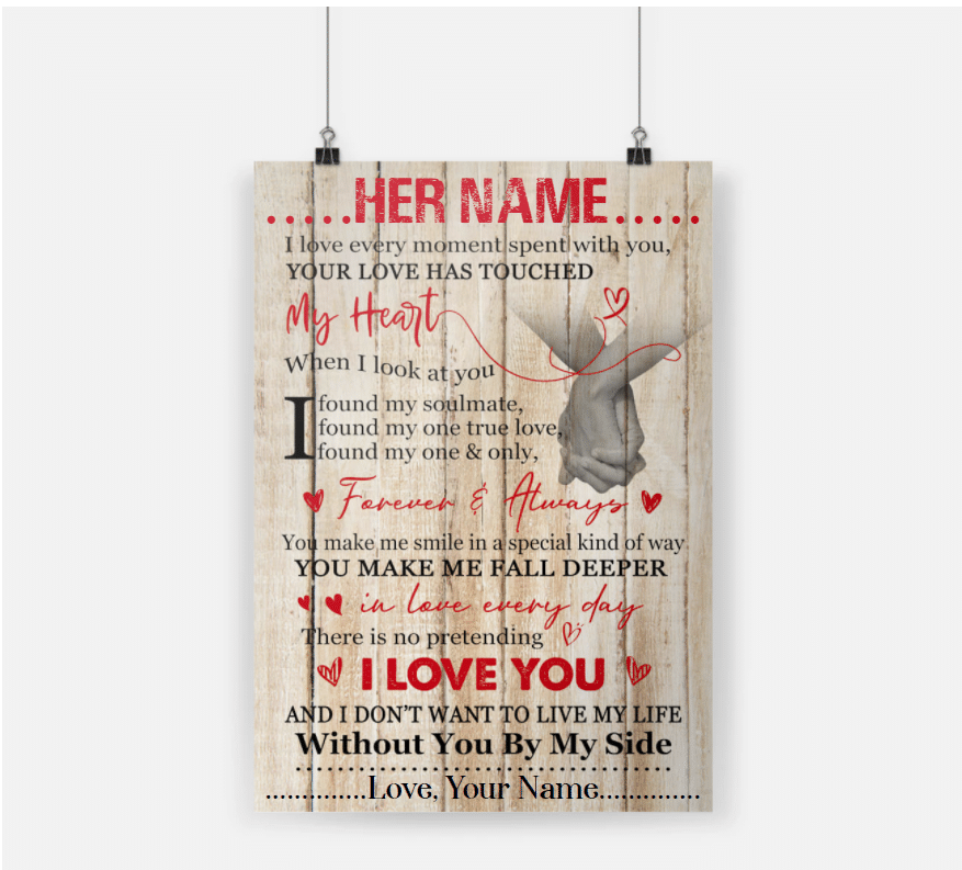 Personalized Gift For Couple Poster I Love Every Moment Spent With You