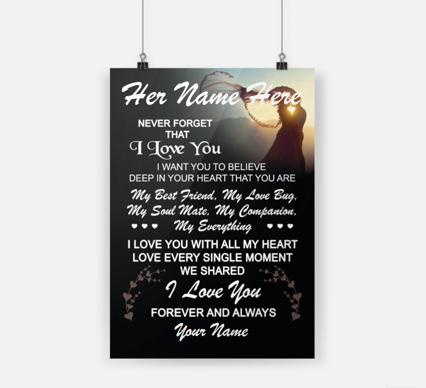 Personalized Gift For Couple Poster Never Forget That I Love You I Want You To Believe
