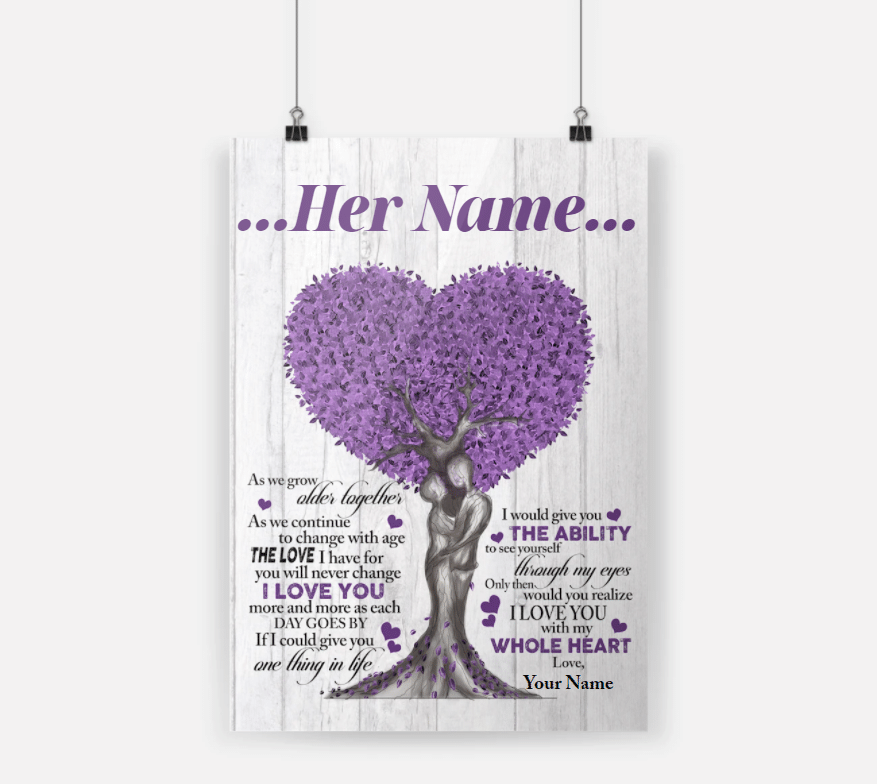 Personalized Valentine Day Gifts For Her Heart Tree Poster As We Grow Older Together PAN