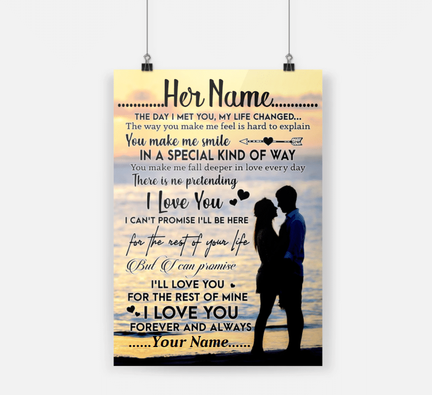 Personalized Gift For Couple Poster You Make Me Smile