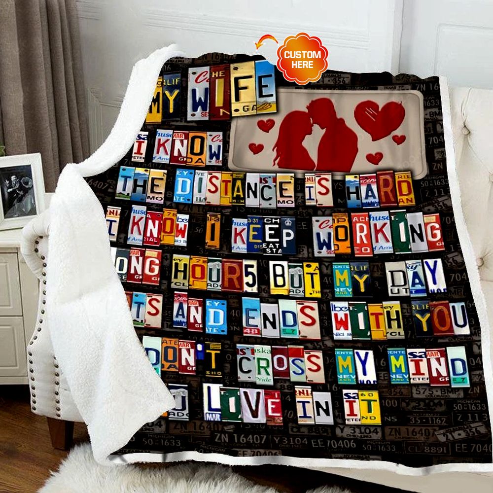 Personalized Gift For Couple Alphabet Fleece Blanket I Know The Distance Is Hard License