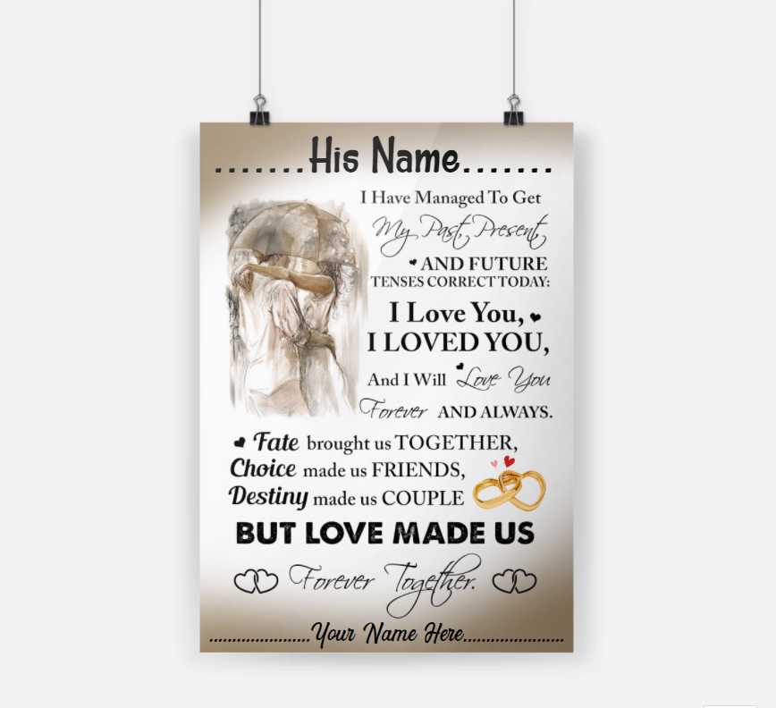 Personalized Gift For Couple Poster I Love You I Loved You And I Will Love You