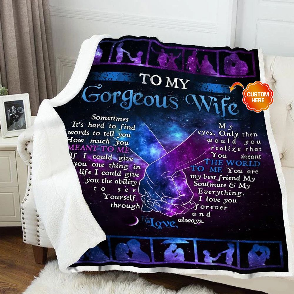 Personalized Gift For Couple Fleece Blanket Sometimes It's Hard To Find Words To Tell You
