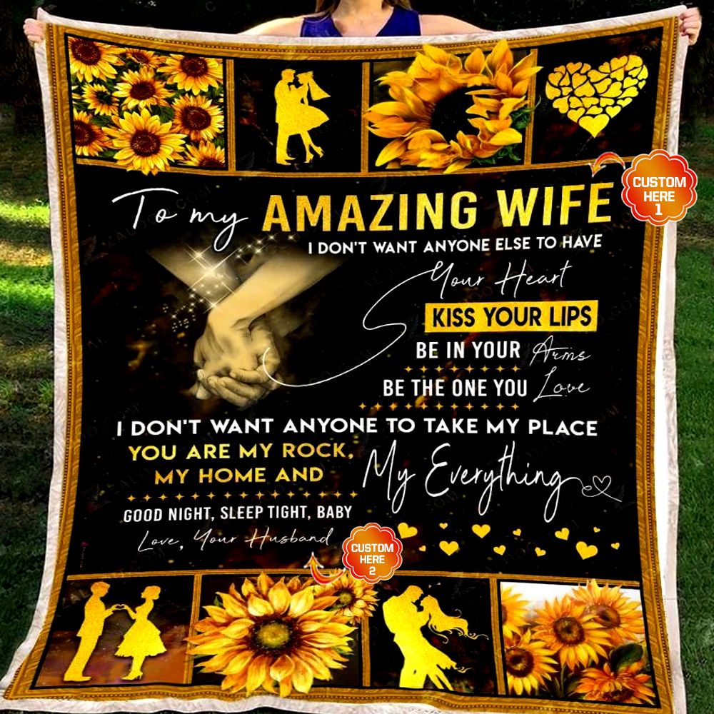 Personalized Gift For Couple Sunflower Fleece Blanket I Dont Want Anyone Else To Have Your Heart