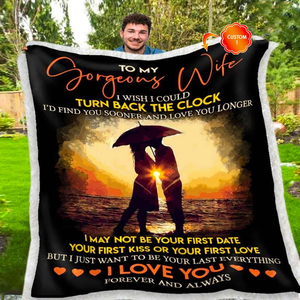 Personalized Gift For Wife Color Tree Fleece Blanket I Wish I Could Turn Back The Clock To Find You Sooner