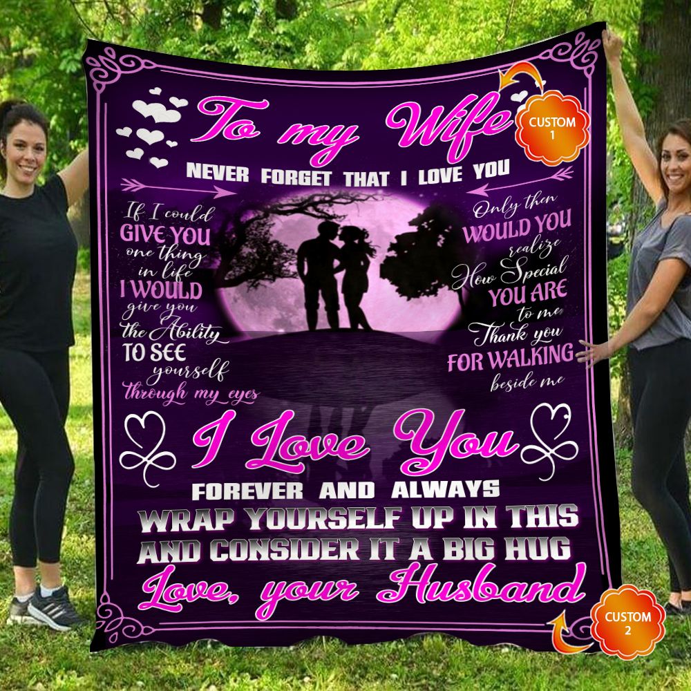 Gift For Wife Purple Fleece Blanket Never Forget That I Love You PAN