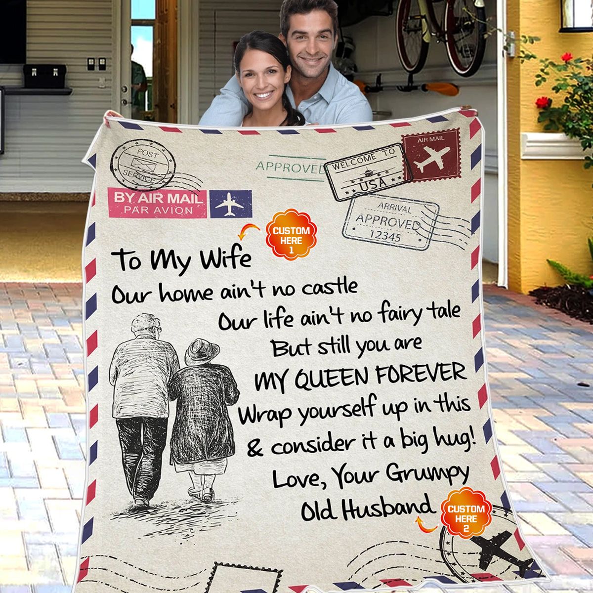 Personalized Gift For Couple Mail Fleece Blanket But Still You Are My Queen Forever