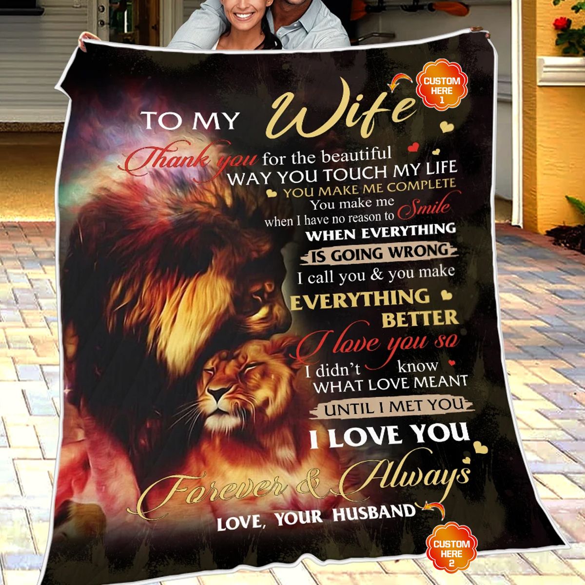 Personalized Gift For Couple Fleece Blanket Thank You For The Beautiful Way You Touch My Life