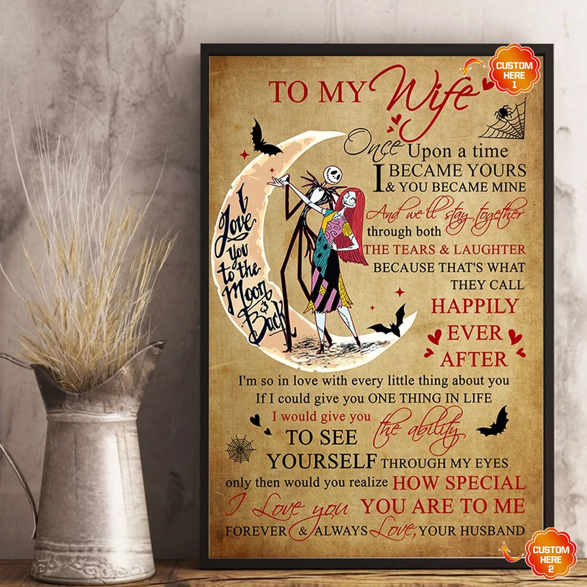 Personalized Gift For Wife Sugar Skull Poster Once Upon A Time I Became Yours