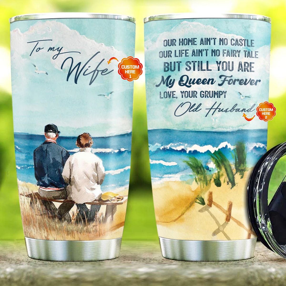 Personalized Gift For Wife Beach Tumbler Our Life Ain't No Fairy Tale