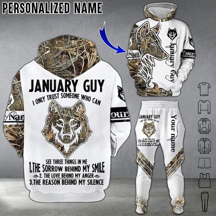 January Guy Some One Who Can The Sorrow Behind Smile Wolf Personalized Hoodie And Long Pants Set PAN3DSET0152