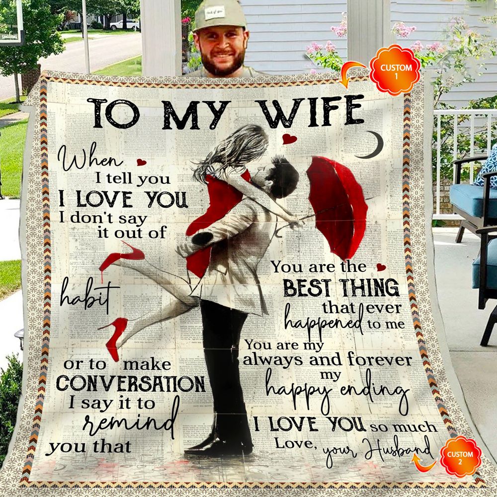 Personalized Gift For Wife Fleece Blanket I Love You So Much