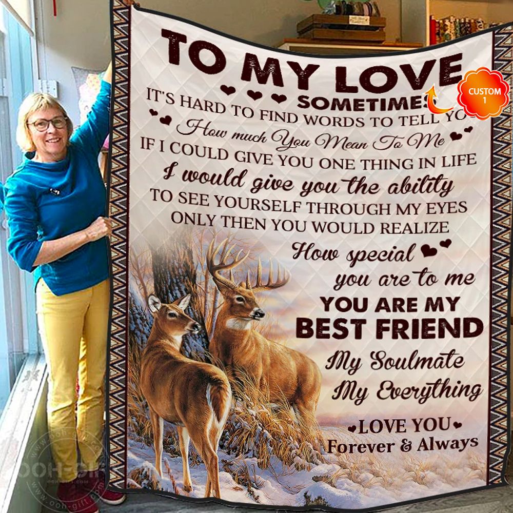 Personalized Gift For Wife Deer Fleece Blanket How Much You Mean To Me