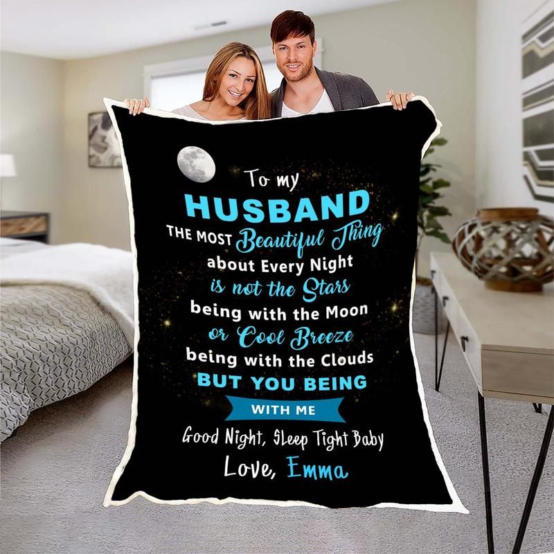 Personalized Gift For Husband Fleece Blanket The Most Beautiful Thing About Every Night