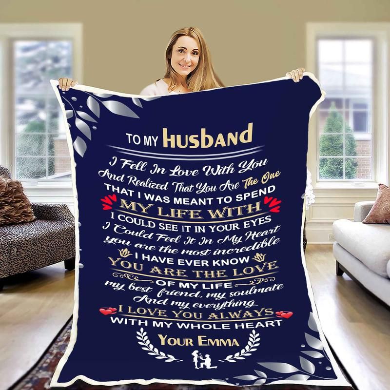 Personalized Gift For Husband Fleece Blanket  I Fell In Love With You