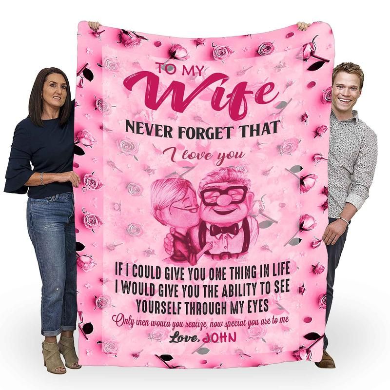 Personalized Gift For Wife Rose Fleece Blanket Never Forget That I Love You